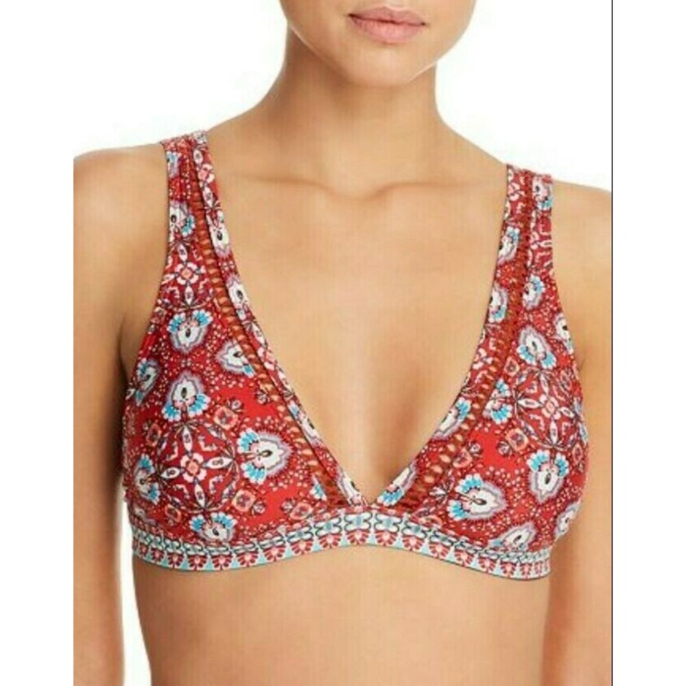 Laundry Shelli Segal Butterfly Twin Bikini Top Size XL  SPICE Contrast Print